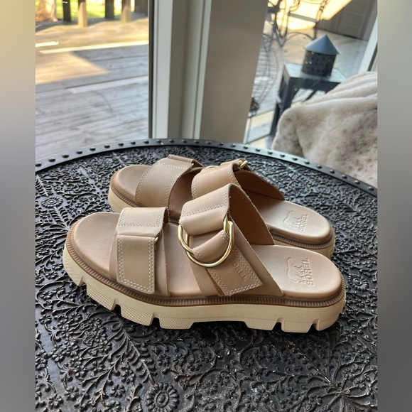 SOREL REIN CB SLIDE SANDALS IN HONEST BEIGE 7 - Picture 7 of 11